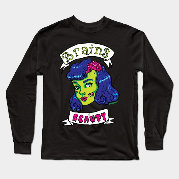 Brains and Beauty Long Sleeve T-Shirt by SophieJewel